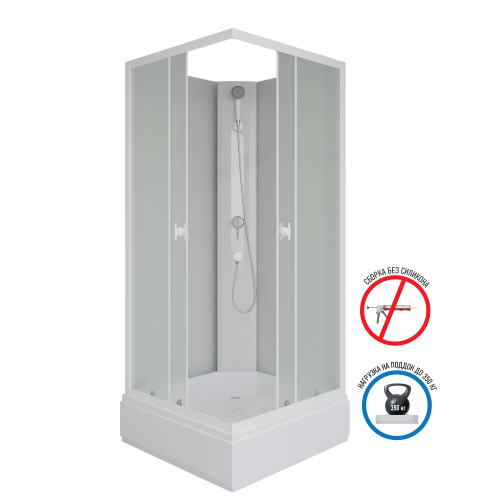 Душевая кабина Niagara Promo P80/26Q/MT/BK 80х80 квадратная без крыши ориентация универсальная